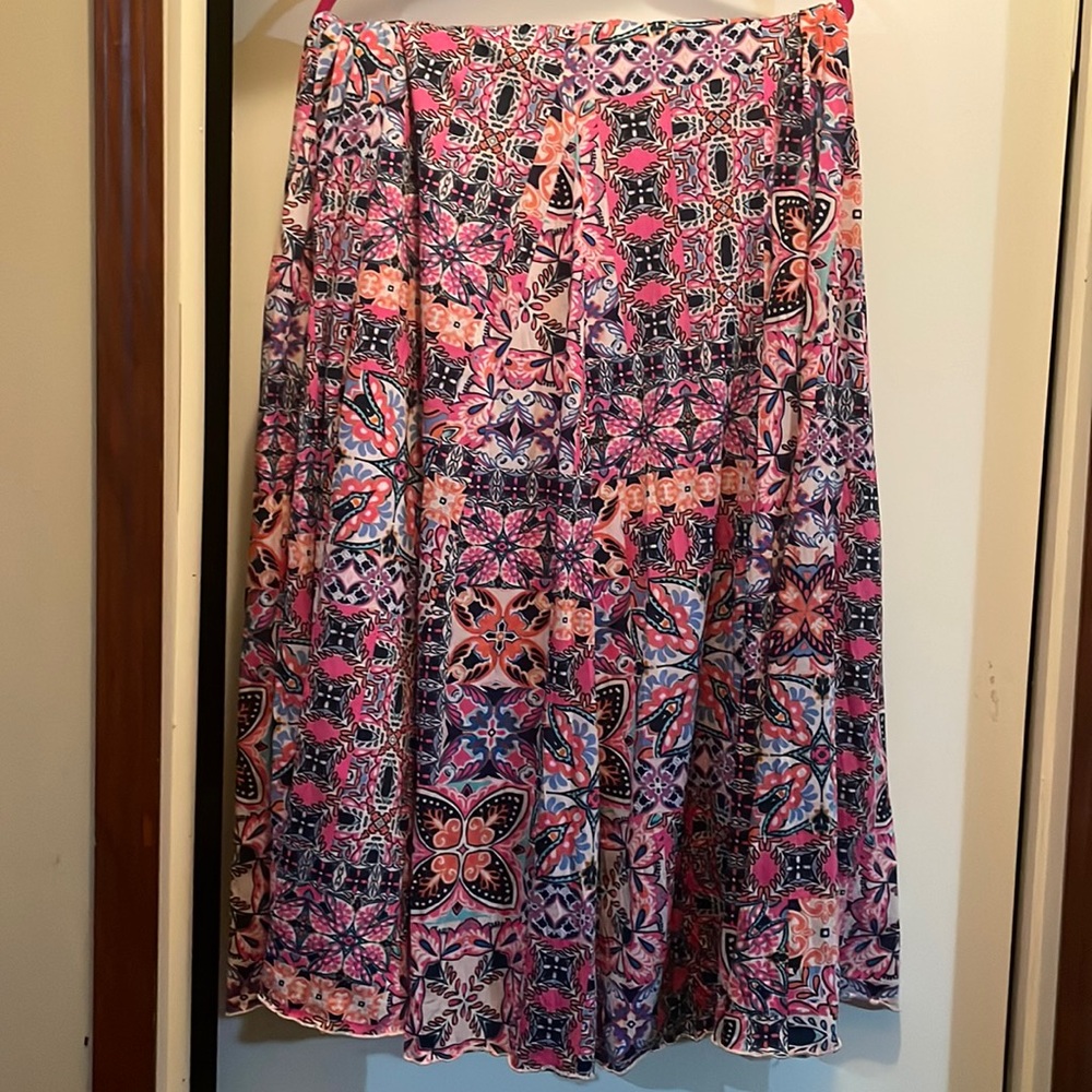 Pink Multicolor Zac & Rachel flowing maxi skirt